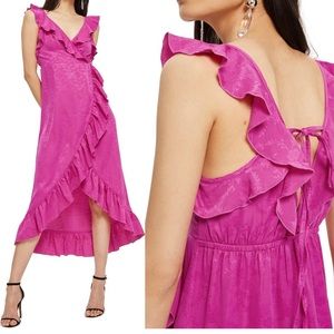 TOPSHOP Fuchsia Midi Dress